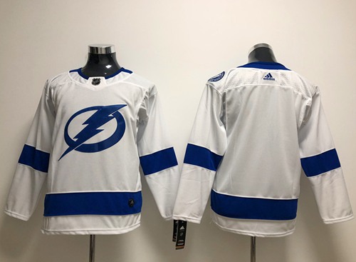 Adidas Tampa Bay Lightning Blank White Road Authentic Stitched Youth NHL Jersey->youth nhl jersey->Youth Jersey
